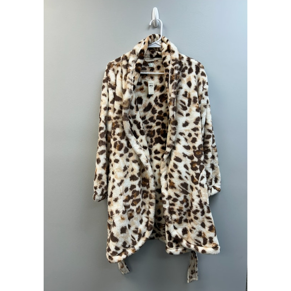 NWT Aerie Ultra Plush Cozy Short Robe, Cheetah Print